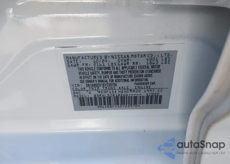 2025 Nissan Sentra Sv z USA, uszkodzony, nr VIN 3N1AB8CV1SY239704